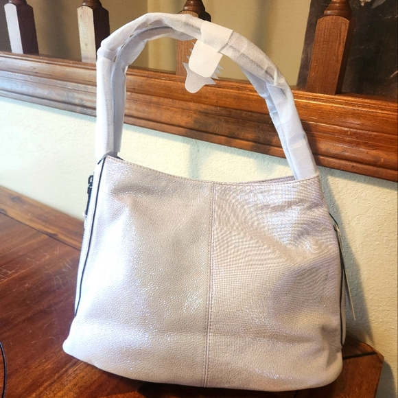 Aimee Kestenberg Leather Expandable Shopper Mystic Metallic Lovers Lane Bag - Picture 8 of 16